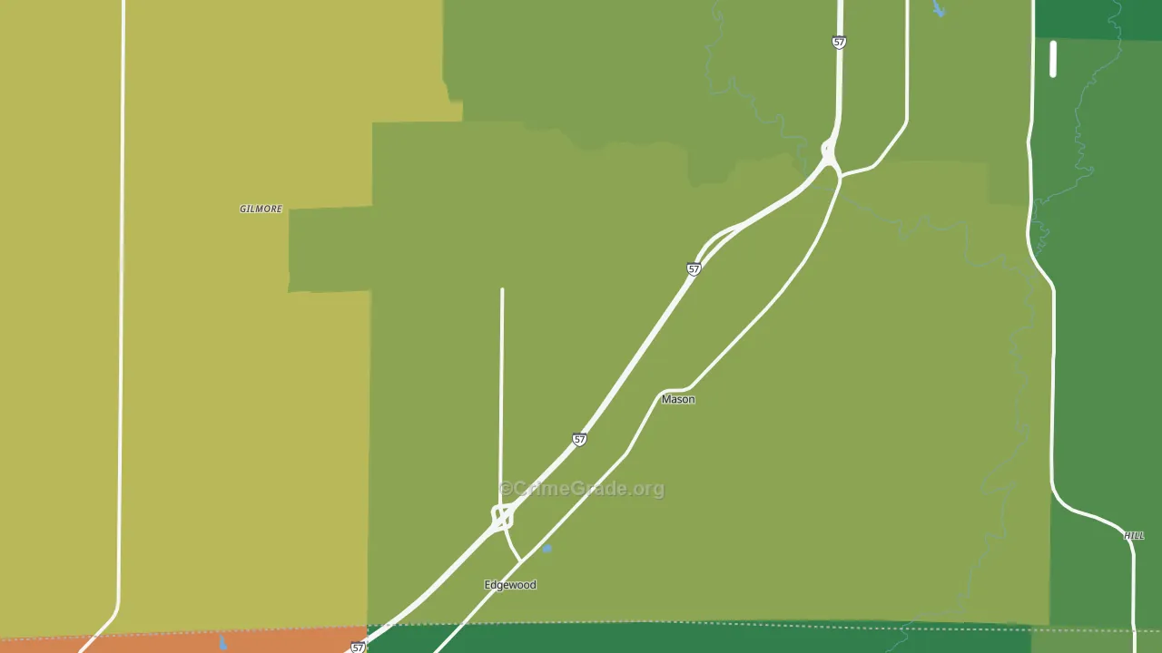 Mason, IL Map of Vandalism Rates