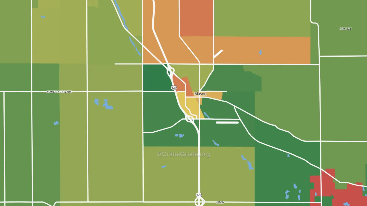 Mason, MI Map of Vandalism Rates