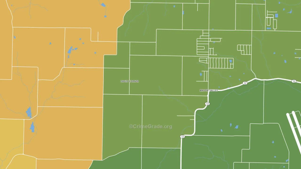 Mason Valley, AR Map of Vandalism Rates
