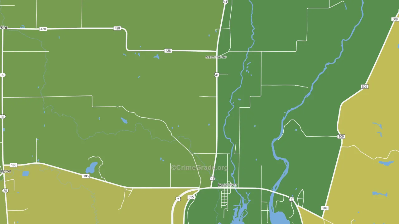 Masonville, MI Map of Vandalism Rates