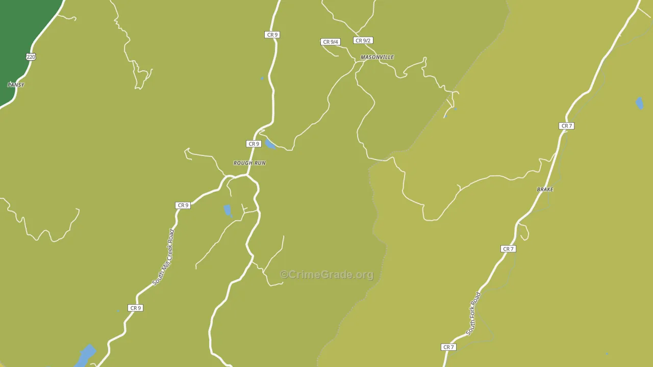 Masonville, WV Map of Vandalism Rates