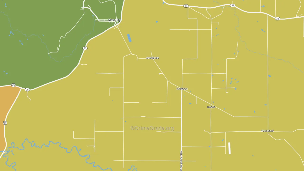 Mass City, MI Map of Vandalism Rates