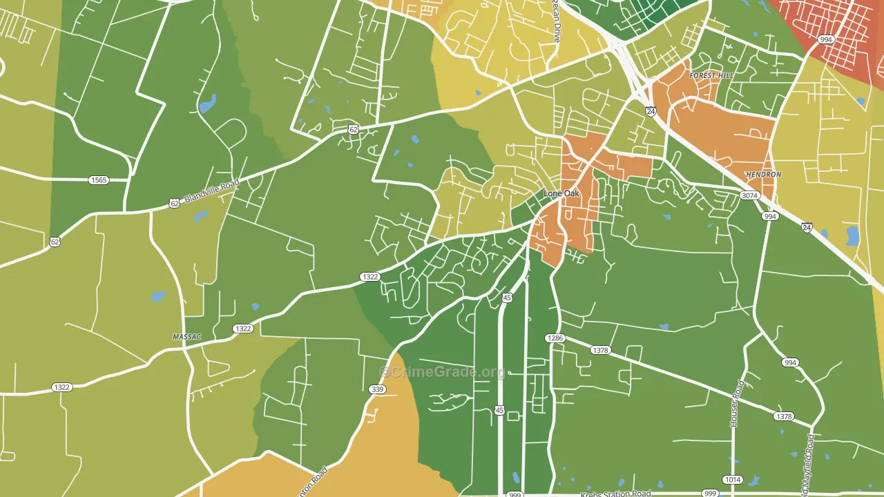 Massac, KY Map of Vandalism Rates