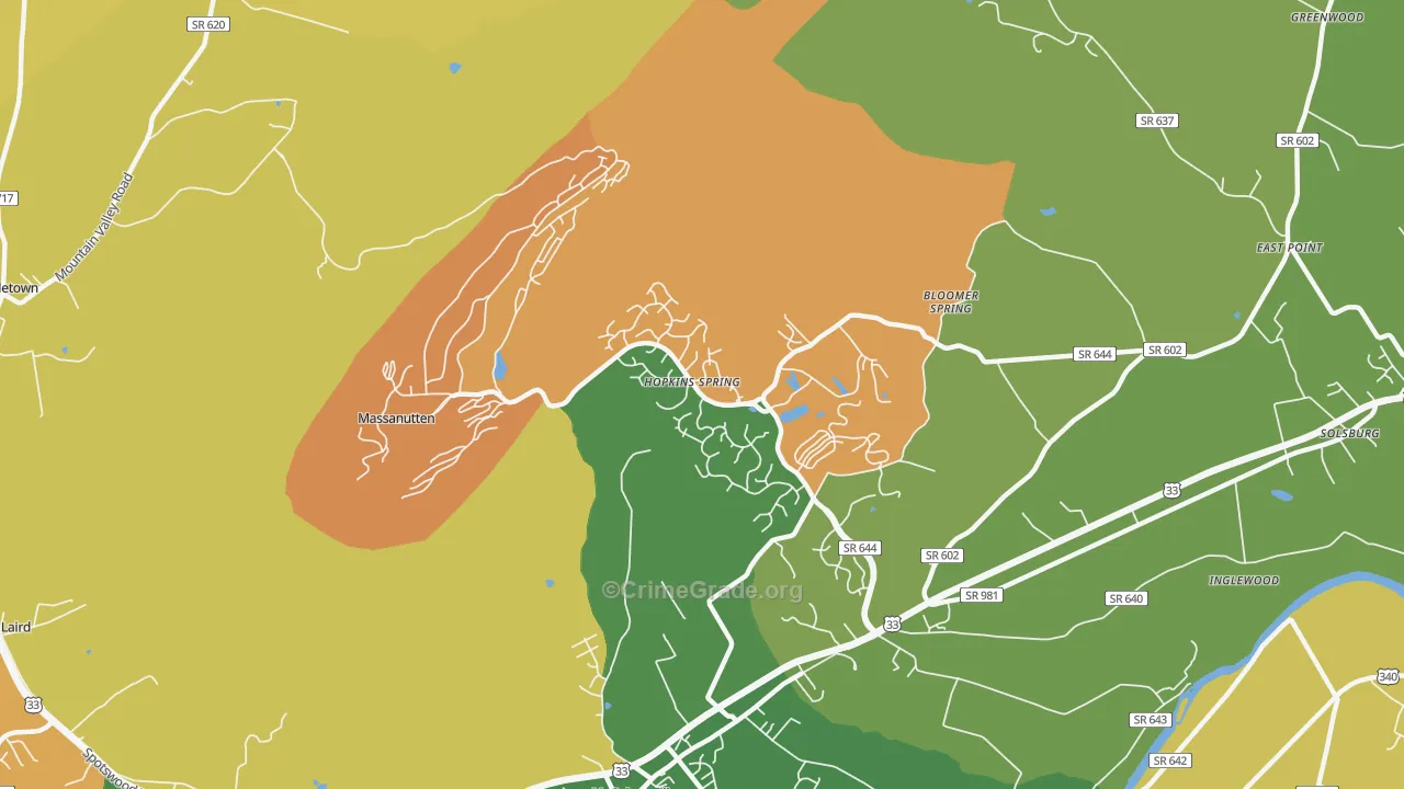 Massanutten, VA Map of Vandalism Rates