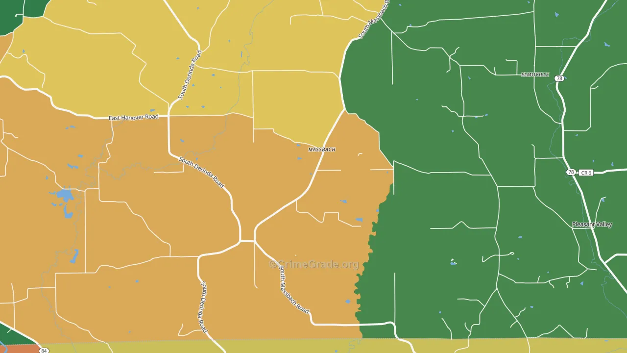 Massbach, IL Map of Vandalism Rates