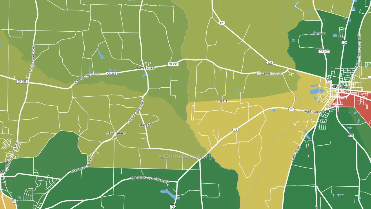 Massee, GA Map of Vandalism Rates