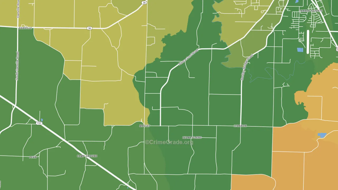 Massey, AL Map of Vandalism Rates