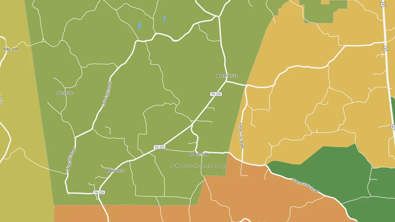 Masseyville, TN Map of Vandalism Rates