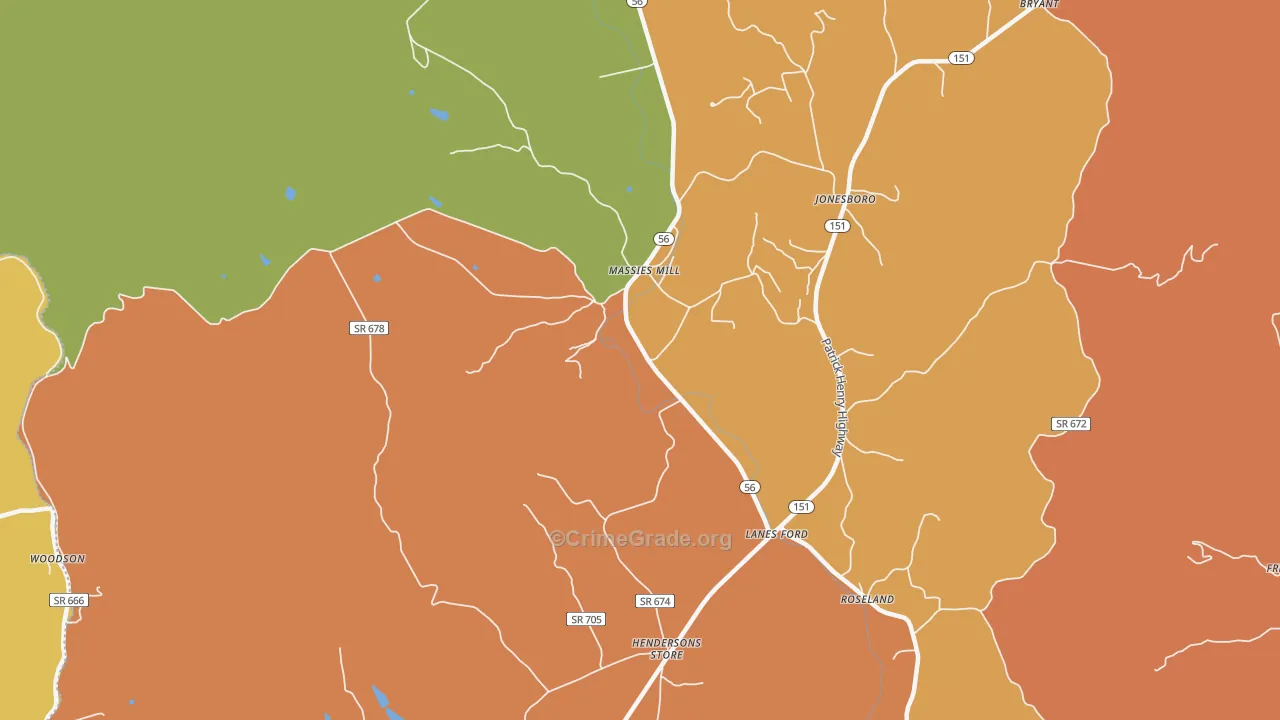 Massies Mill, VA Map of Vandalism Rates