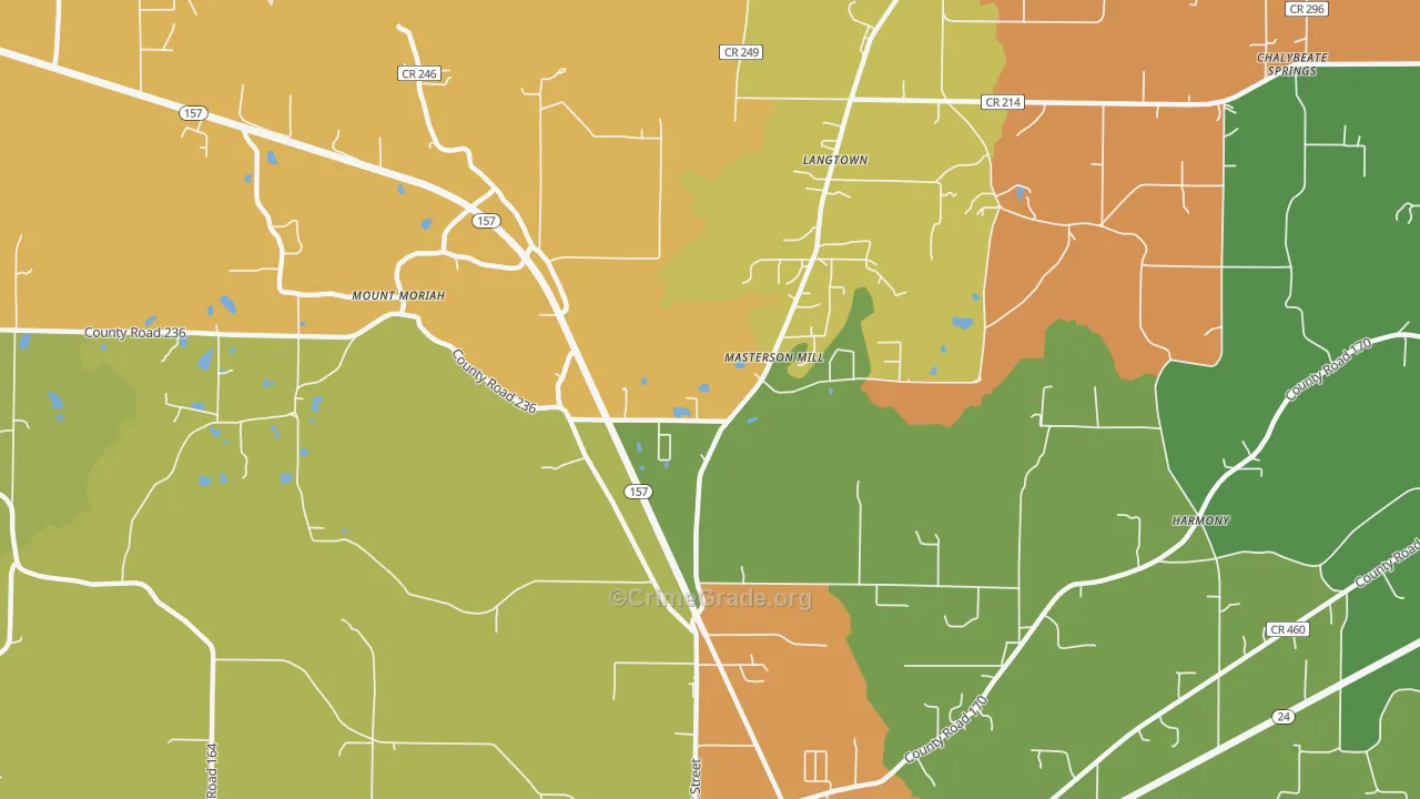 Masterson Mill, AL Map of Vandalism Rates
