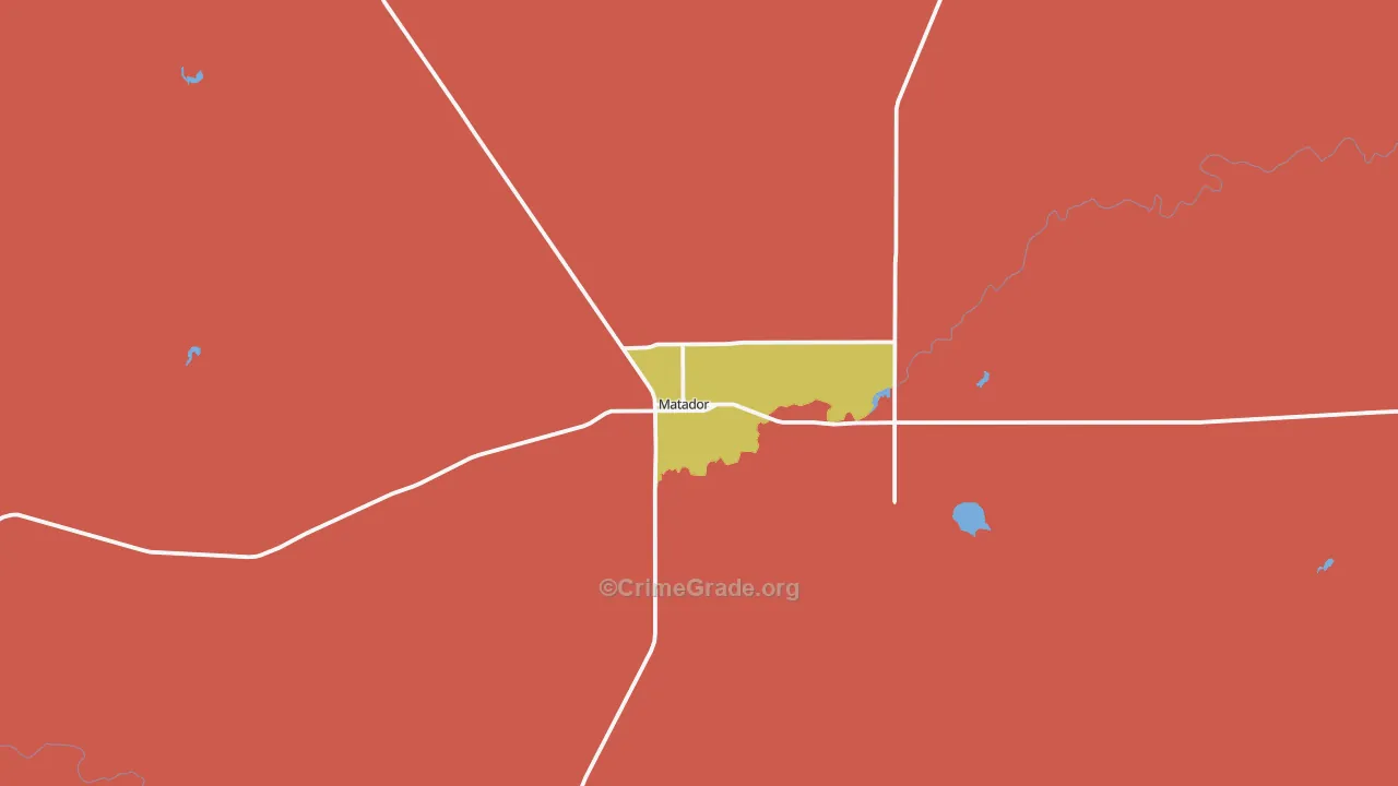 Matador, TX Map of Vandalism Rates
