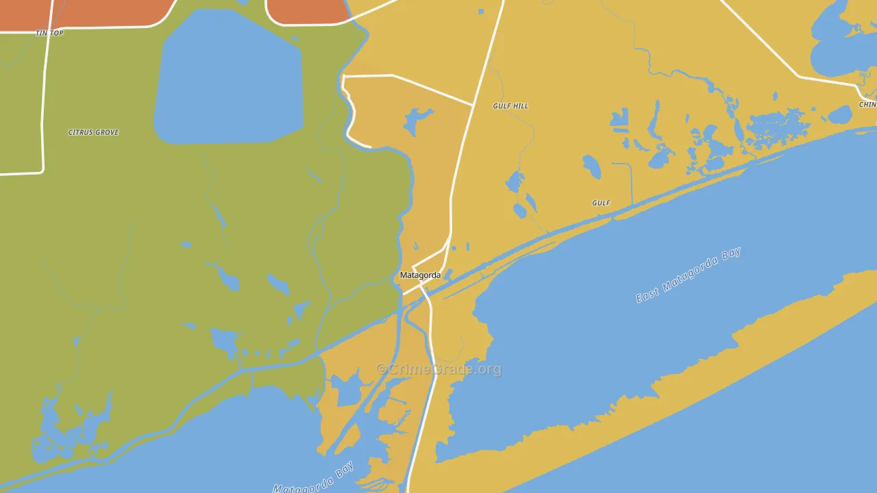 Matagorda, TX Map of Vandalism Rates