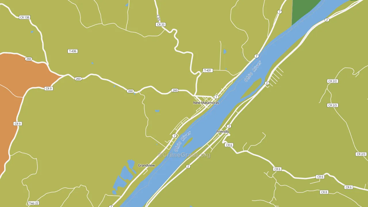 Matamoras, OH Map of Vandalism Rates