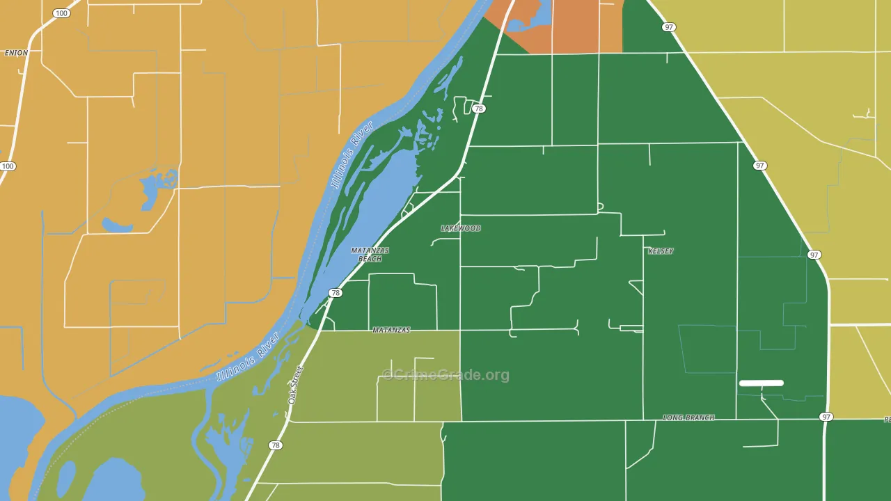 Matanzas Beach, IL Map of Vandalism Rates