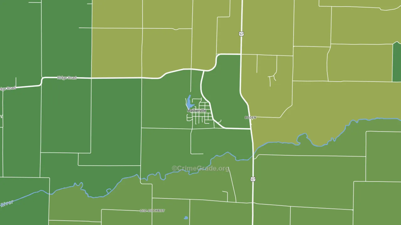 Matherville, IL Map of Vandalism Rates