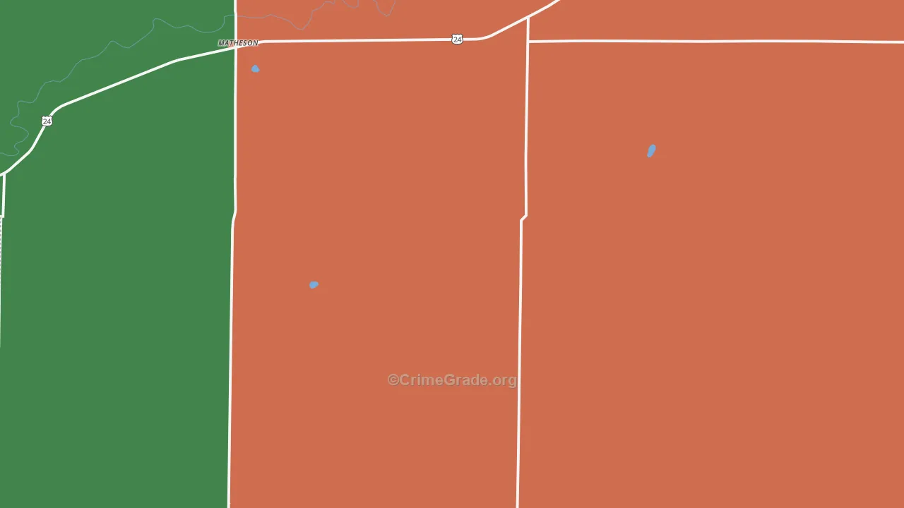 Matheson, CO Map of Vandalism Rates