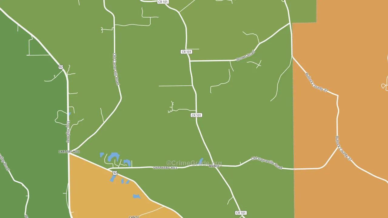 Mathews, AL Map of Vandalism Rates