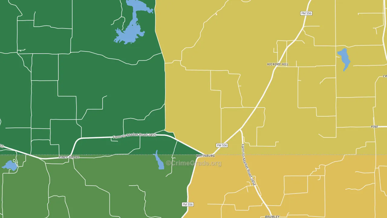 Matinburg, TX Map of Vandalism Rates