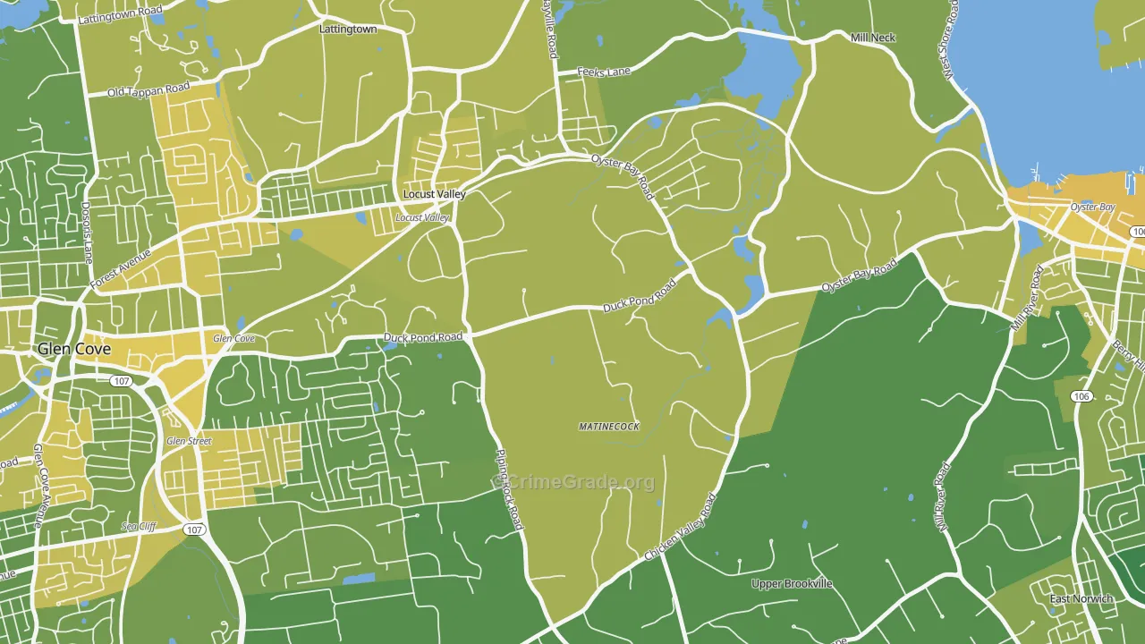 Matinecock, NY Map of Vandalism Rates