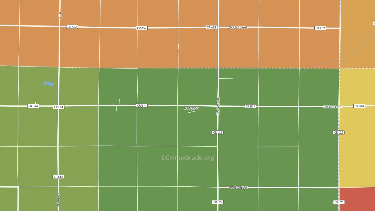 Matlock, IA Map of Vandalism Rates