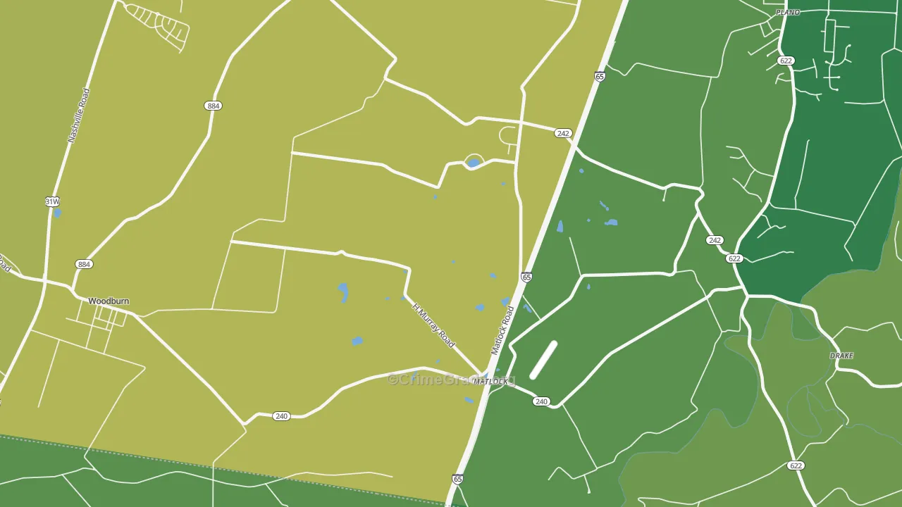 Matlock, KY Map of Vandalism Rates