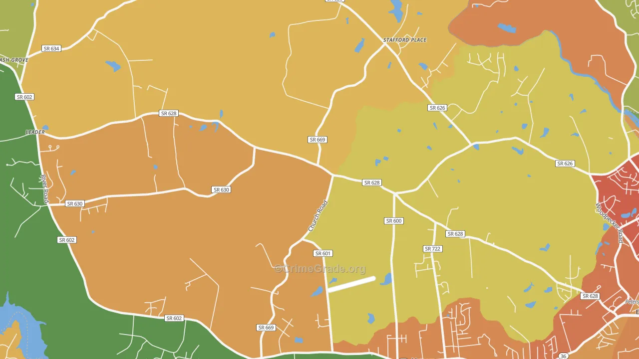 Matoaca, VA Map of Vandalism Rates