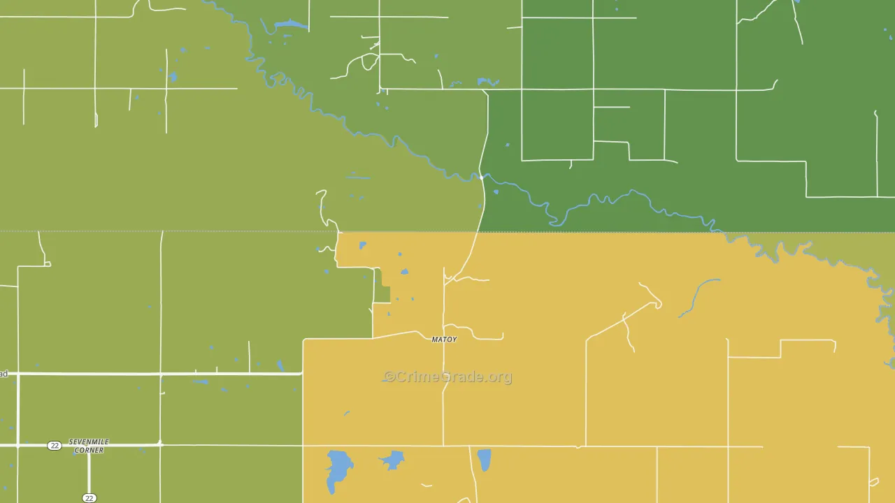 Matoy, OK Map of Vandalism Rates