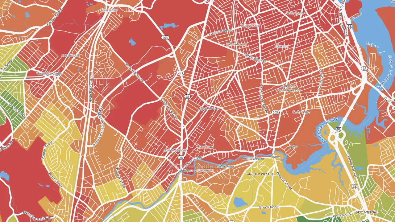 Mattapan, MA Map of Vandalism Rates