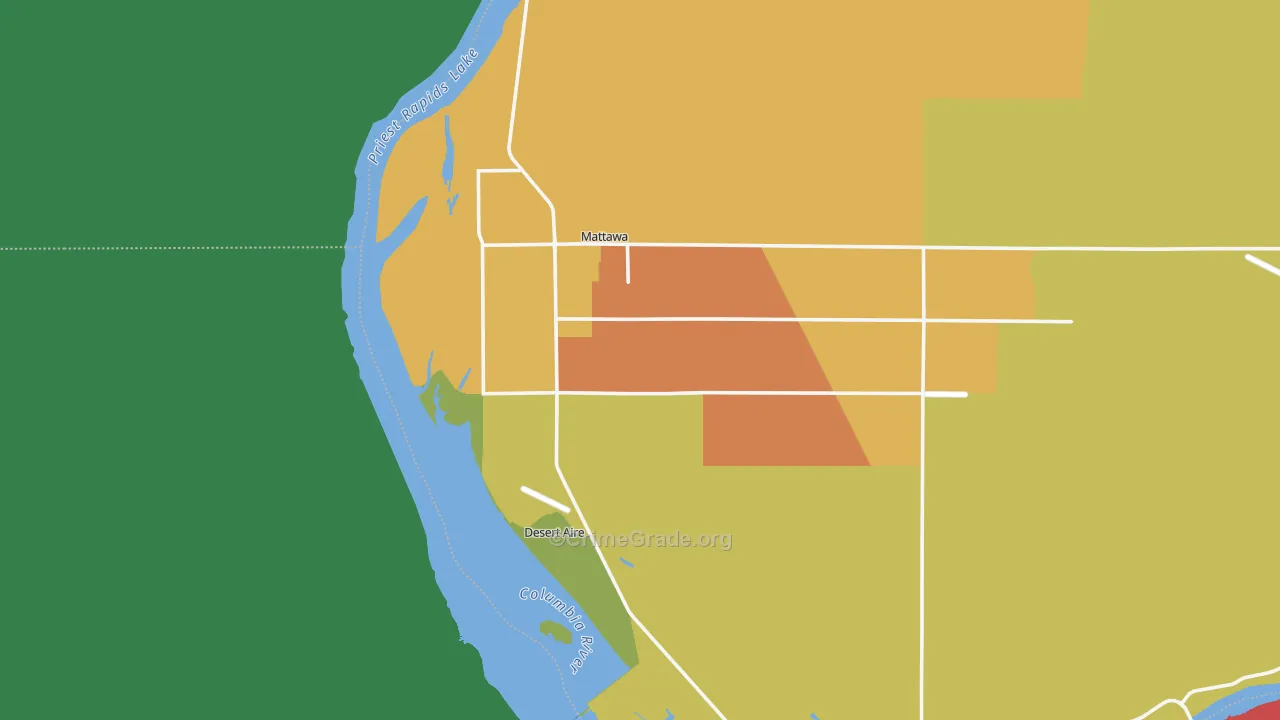 Mattawa, WA Map of Vandalism Rates