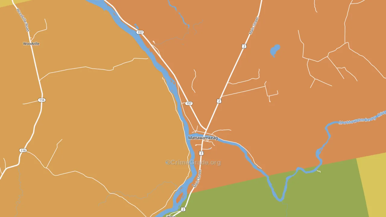 Mattawamkeag, ME Map of Vandalism Rates