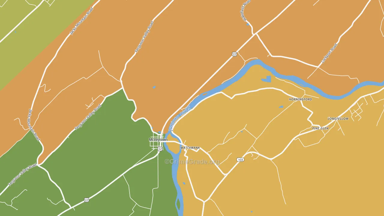Mattawana, PA Map of Vandalism Rates