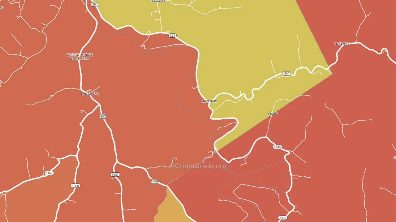Matthew, KY Map of Vandalism Rates