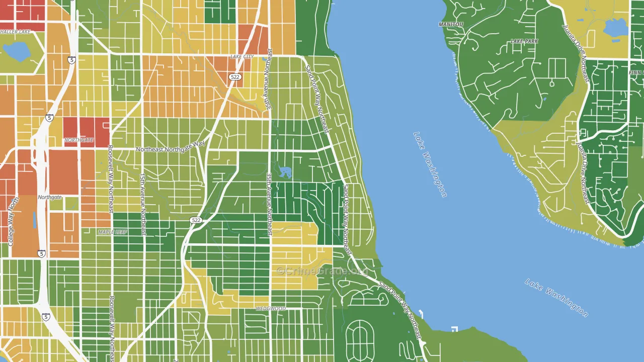Matthews Beach, Seattle, WA Map of Vandalism Rates