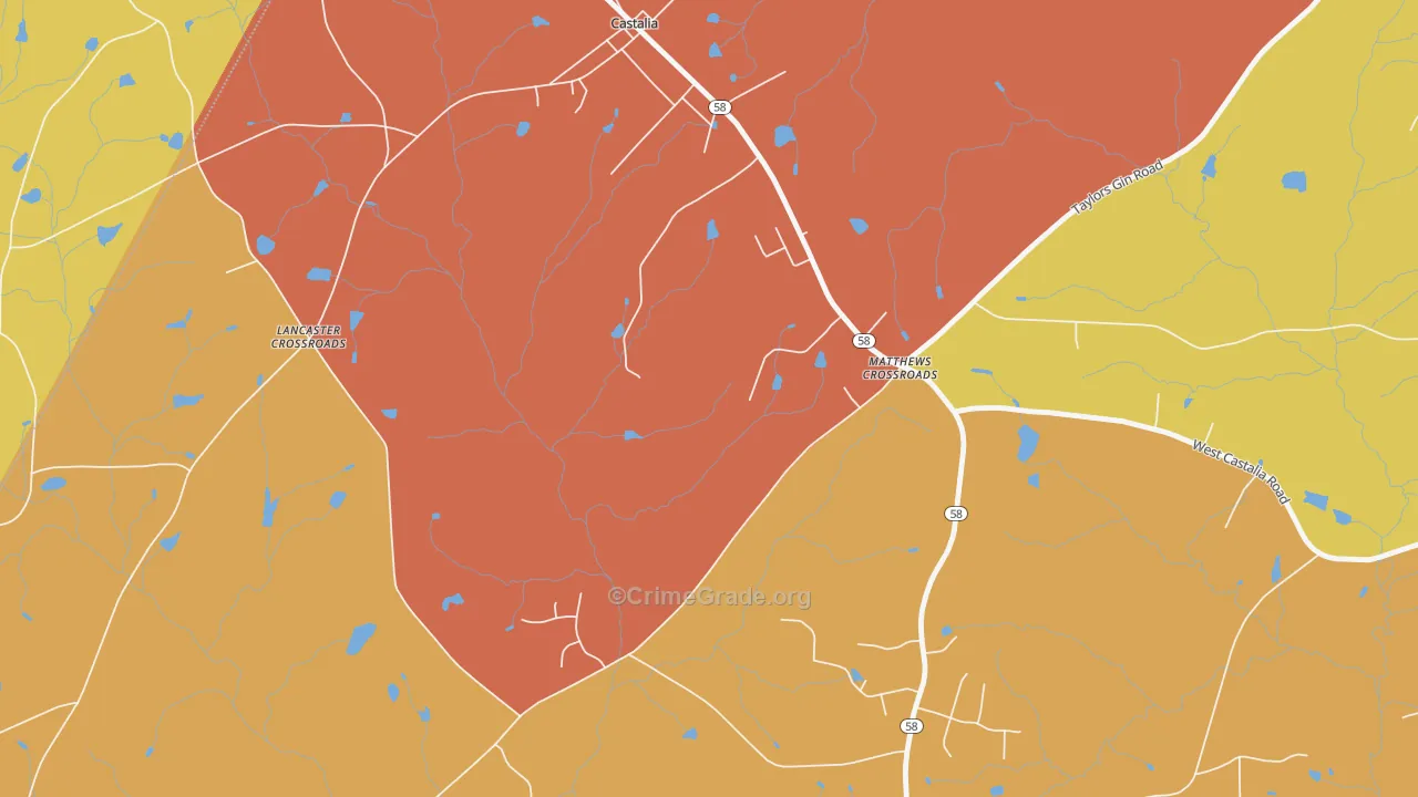 Matthews Crossroads, NC Map of Vandalism Rates