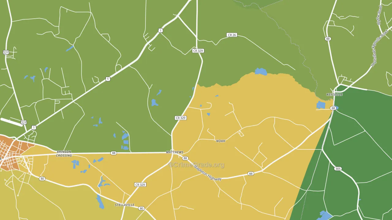 Matthews, GA Map of Vandalism Rates