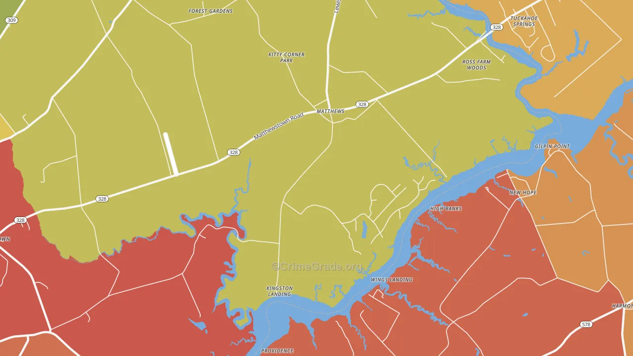 Matthews, MD Map of Vandalism Rates