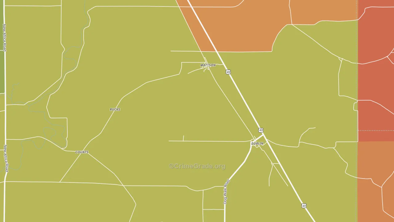 Mattson, MS Map of Vandalism Rates