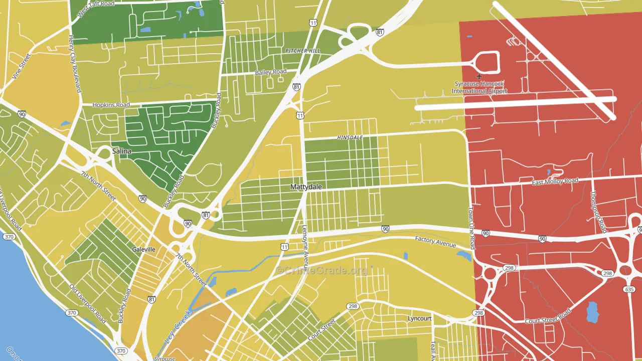 Mattydale, NY Map of Vandalism Rates