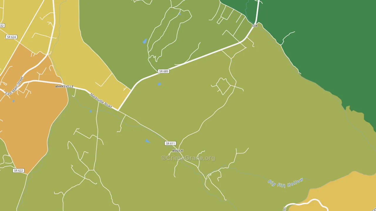 Mauck, VA Map of Vandalism Rates