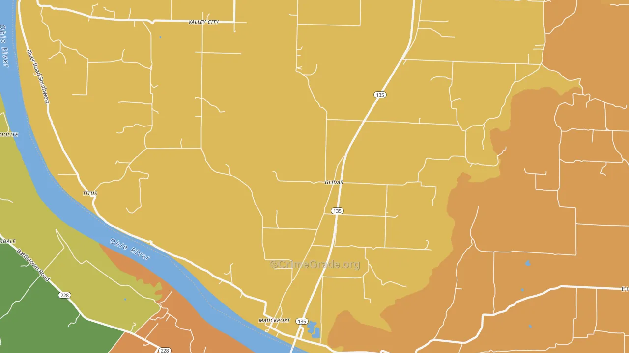Mauckport, IN Map of Vandalism Rates