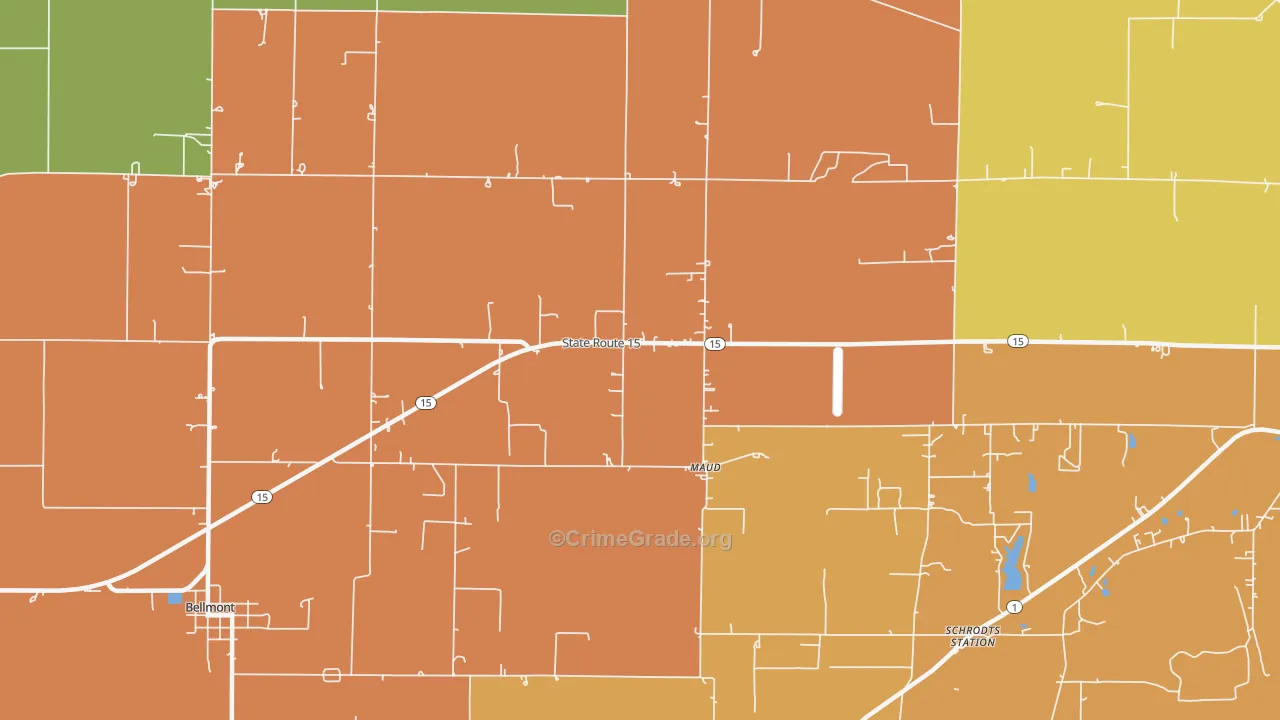 Maud, IL Map of Vandalism Rates
