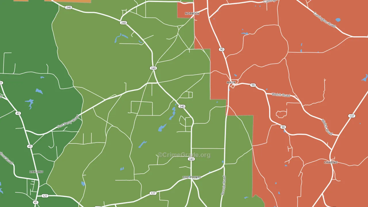Mauk, GA Map of Vandalism Rates