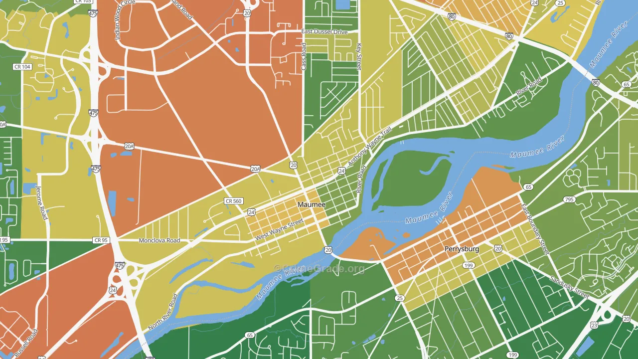 Maumee Uptown Historic District, Maumee, OH Map of Vandalism Rates