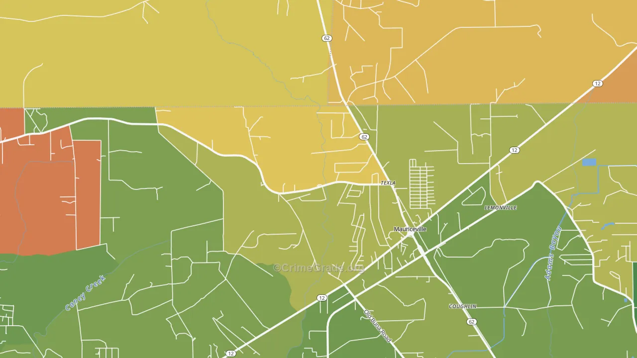Mauriceville, TX Map of Vandalism Rates