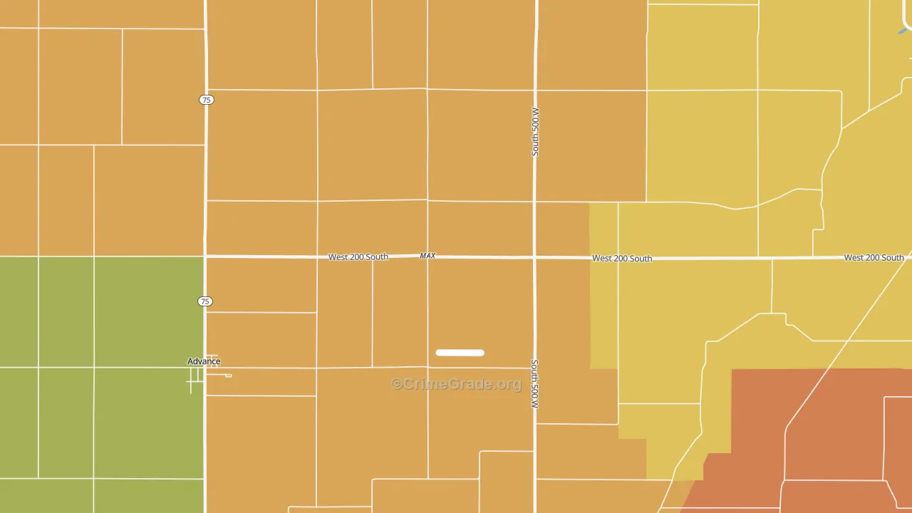 Max, IN Map of Vandalism Rates