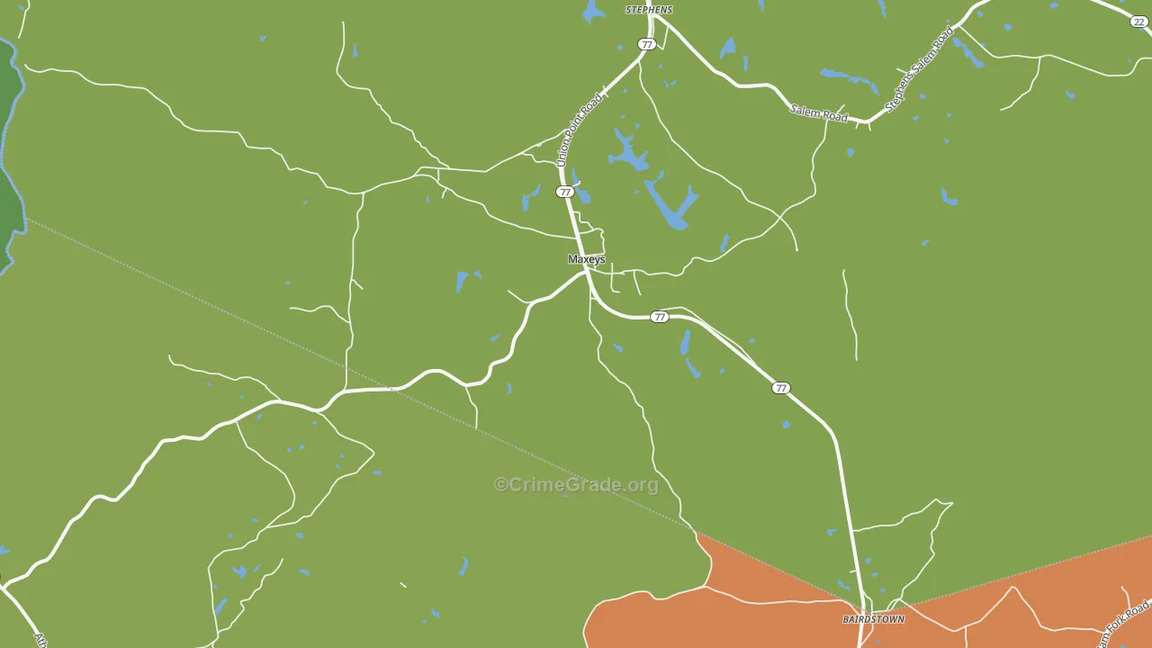 Maxeys, GA Map of Vandalism Rates