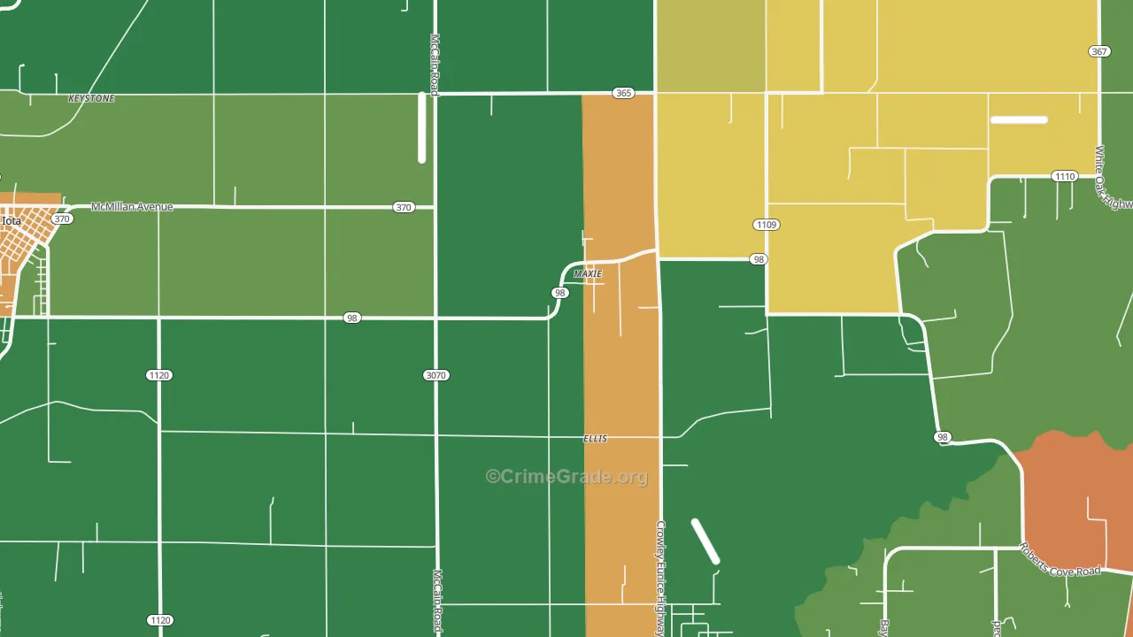 Maxie, LA Map of Vandalism Rates