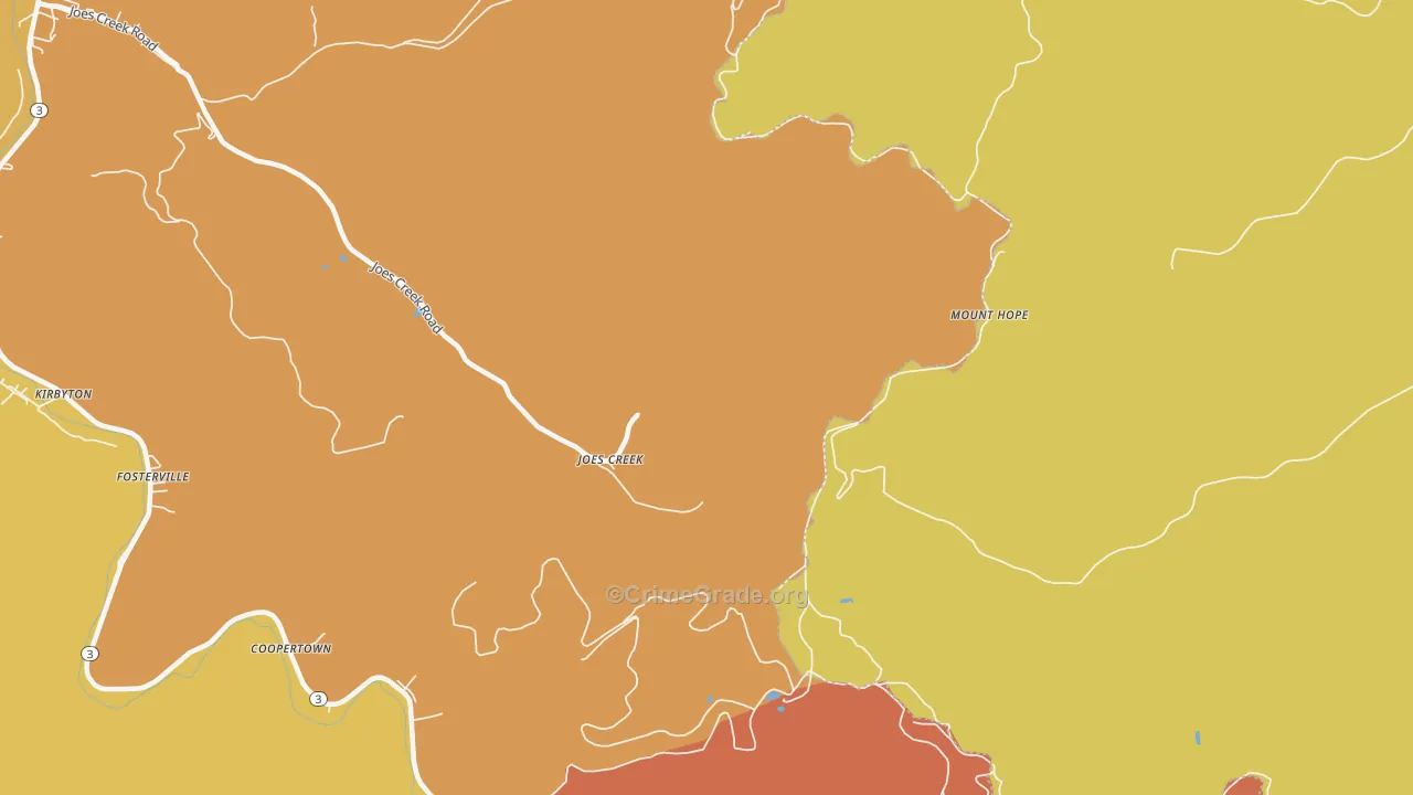 Maxine, WV Map of Vandalism Rates