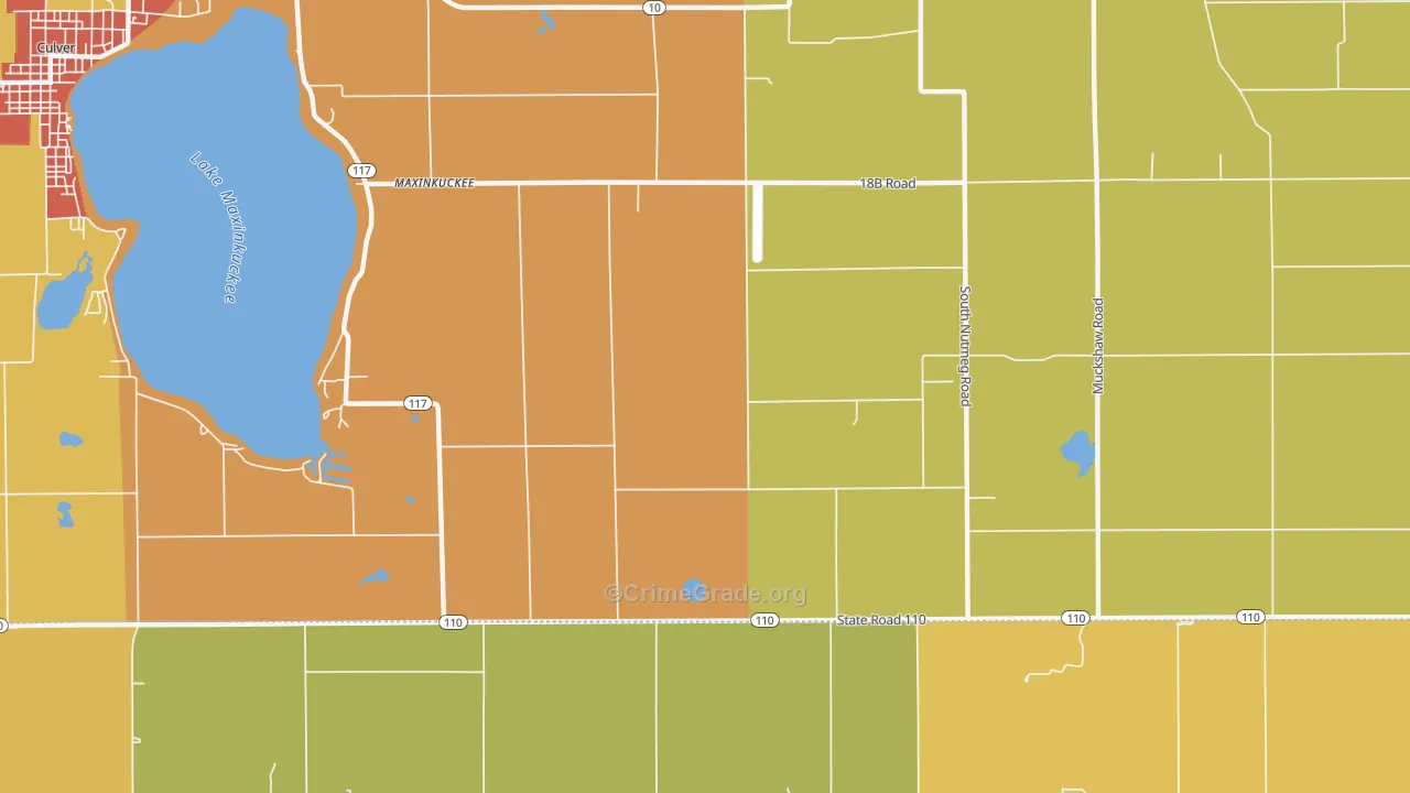 Maxinkuckee, IN Map of Vandalism Rates