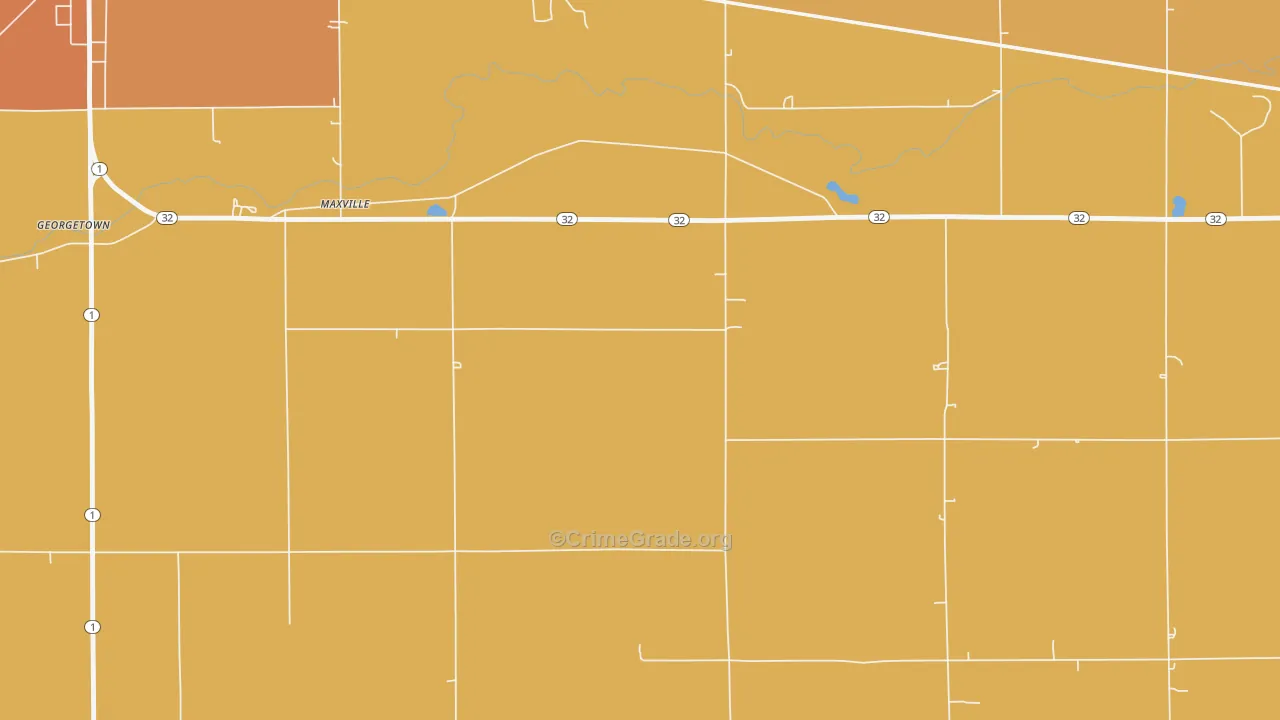 Maxville, IN Map of Vandalism Rates